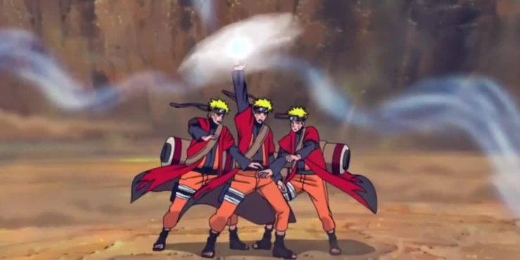 Naruto holding a rasenshuriken